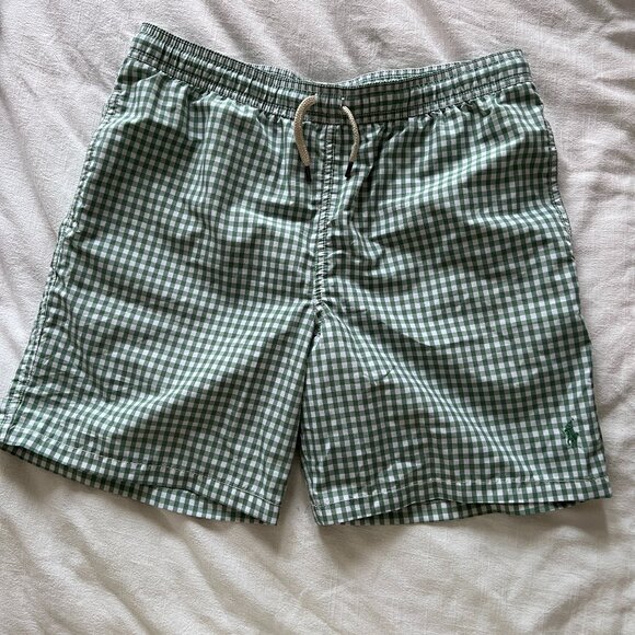 Polo Ralph Lauren Boys Gingham Checked Swim Trunks - Picture 1 of 5